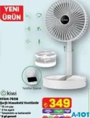KİWİ KFAN-7608 ŞARJLI MASAÜSTÜ VANTİLATÖR fiyat ve kampanya bilgisi